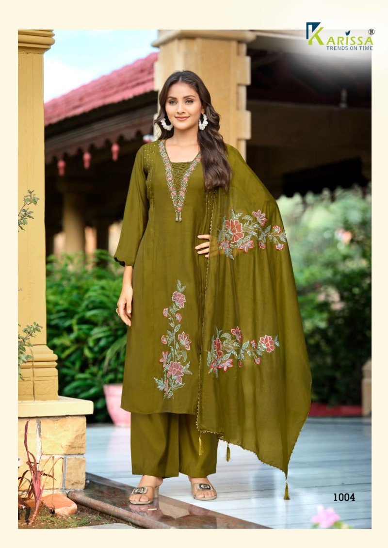 Ajmera By Karissa Viscose Mal Chanderi Kurti With Bottom Dupatta 